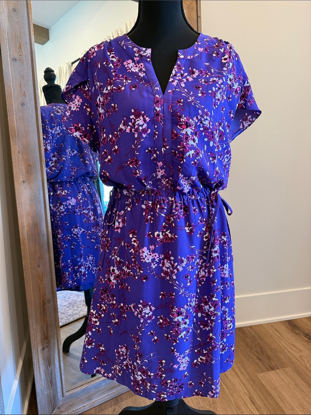 41 Hawthorn Purple Floral Tie-Waist Mini Dress